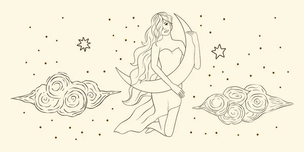 Kart astrolojisi kadın posteri. — Stok Vektör