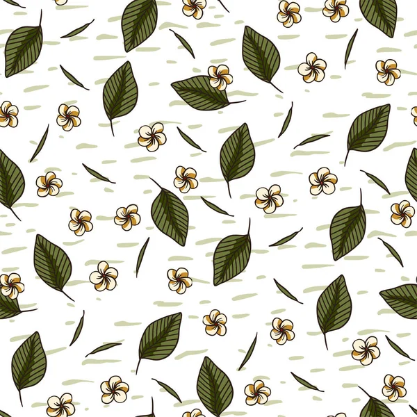 小さな白い花ベクトルシームレスパターン. — ストックベクタ
