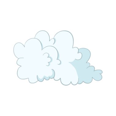 Çizgi film elemanı çizgi roman çizimi. Atmosfer bulutlu kabarık şekil tasarım simgesi işareti