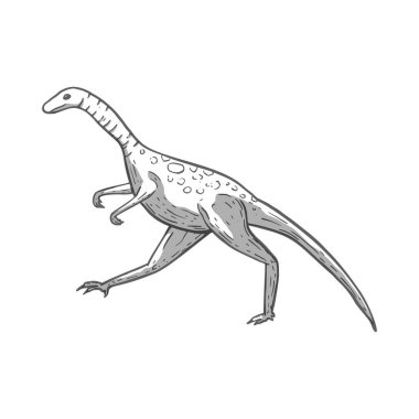 Dinozor çizgi film hayvanı. Şirin jürasik canavar çizimi.