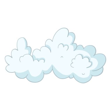 Çizgi film elemanı çizgi roman çizimi. Atmosfer bulutlu kabarık şekil tasarım simgesi işareti