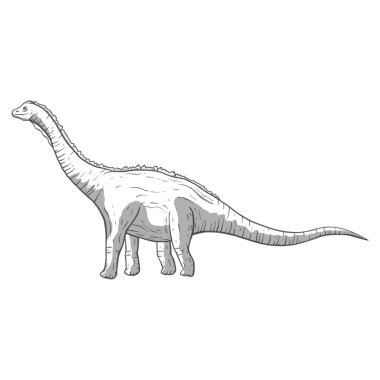 Dinozor çizgi film hayvanı. Şirin jürasik canavar çizimi.