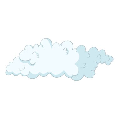 Çizgi film elemanı çizgi roman çizimi. Atmosfer bulutlu kabarık şekil tasarım simgesi işareti