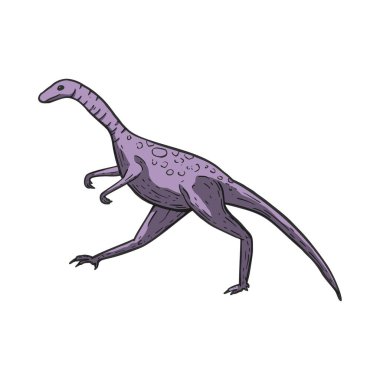 Dinozor çizgi film hayvanı. Şirin jürasik canavar çizimi.