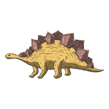 Dinozor çizgi film hayvanı. Şirin jürasik canavar çizimi.