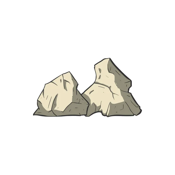 Stone nature rock isolated vector graphic element illustration. — стоковый вектор