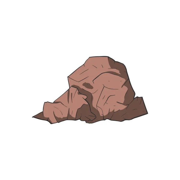 Stone nature rock isolated vector graphic element illustration. — стоковый вектор