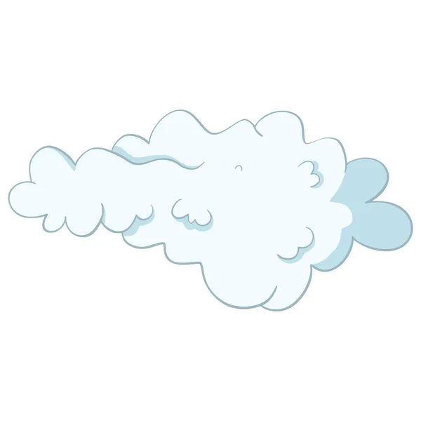 Cartoon cloud element comic graphic illustration. Atmosphere cloudscape fluffy shape design icon sign — Stock Vector