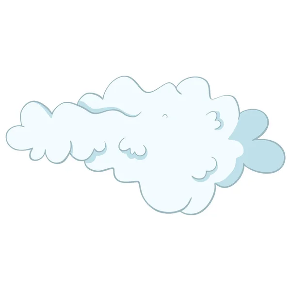 Cartoon cloud element comic graphic illustration (em inglês). Atmosfera cloudscape forma fofa ícone sinal de design — Vetor de Stock