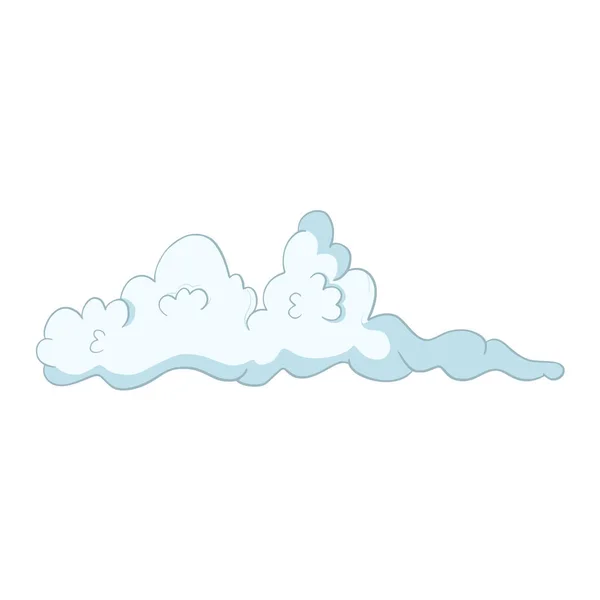 Cartoon cloud element comic graphic illustration (em inglês). Atmosfera cloudscape forma fofa ícone sinal de design — Vetor de Stock