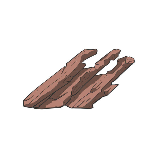 Stone nature rock isolated vector graphic element illustration.