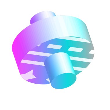 Gerçekçi yıkama şekli geometrik, modern vektör elementi. 3D dinamik holografik trend hareket sanatı.