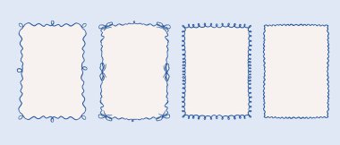 Kart ve Parti Davet Vektörü Koleksiyonu için Doodle Kız Biçiminde Çerçeve Ayarları
