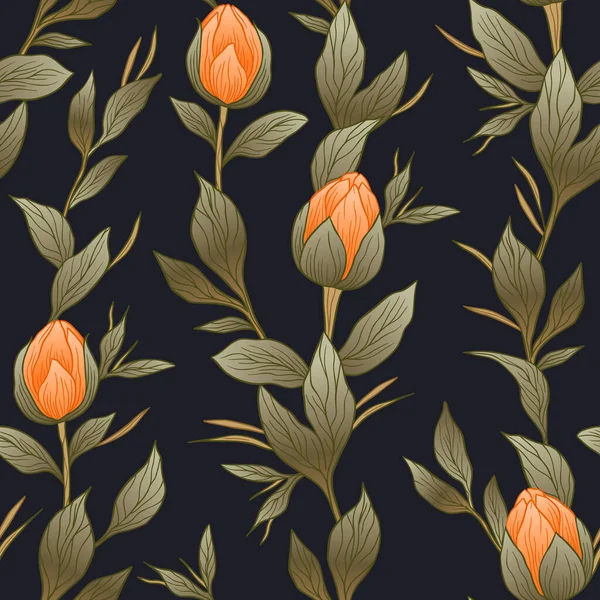 Renkli Çiçeksiz Şablon Şakayık Gül ve Şatafatlı Kır Evi Boho Vektör Tarzı Bırakıyor