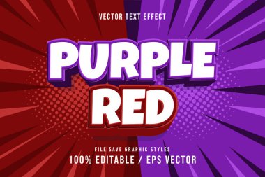 Premium Mor Kırmızı metin efektleri yeniden düzenlenebilir, uygun poster, şablon.