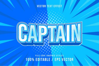 Premium Captain metin efektleri yeniden düzenlenebilir, uygun poster, şablon.