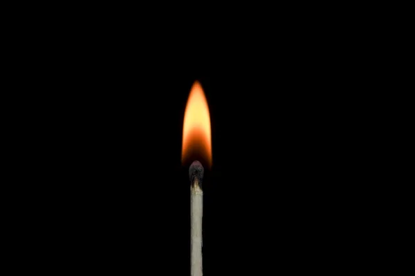 Ignition of a match, with smoke on dark background — Stock Photo, Image