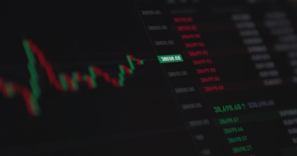 Tasa de criptomoneda Bitcoin. Curso de 38.000 — Vídeo de stock