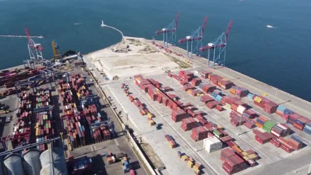 Dovoz a vývoz zboží přes přístav. — Stock video
