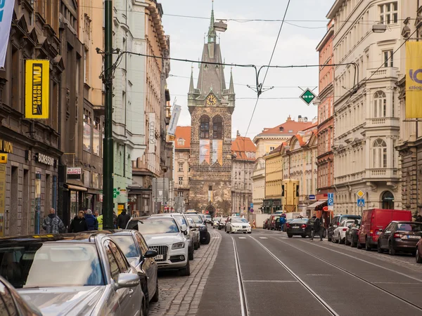 Praga, República Checa, marzo de 2016. Vodickova calle en Praga — Foto de Stock