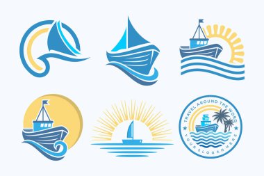 Tekne Logosu Tasarımı Grafiği. vektör illüstrasyonu