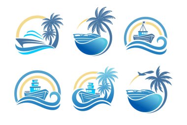 Tekne Logosu Tasarımı Grafiği. vektör illüstrasyonu