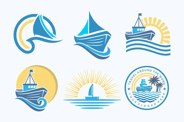 Tekne Logosu Tasarımı Grafiği. vektör illüstrasyonu