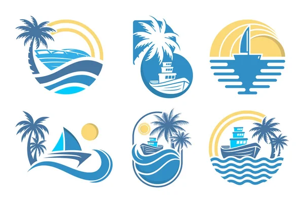 Tekne Logosu Tasarımı Grafiği. vektör illüstrasyonu