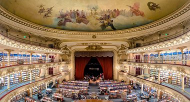 Ünlü kitapçı El Ateneo Grand görkemli Buenos Aires Aregtina