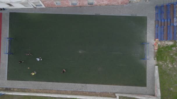 Vue aérienne personnes jouant au volley-ball — Video