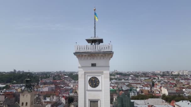 Lviv centrum antenn utsikt — Stockvideo