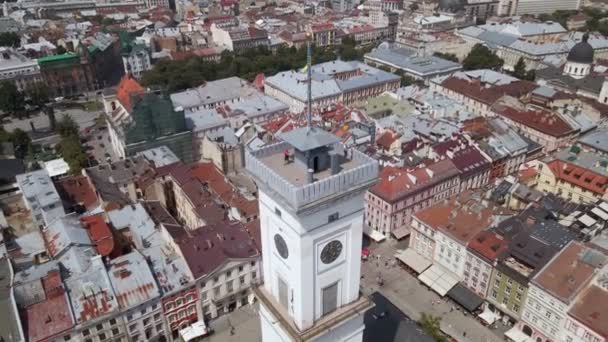利沃夫市中心航空视图 — 图库视频影像