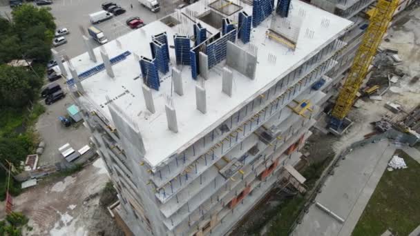 Vue aérienne du chantier de construction. développement urbain. — Video