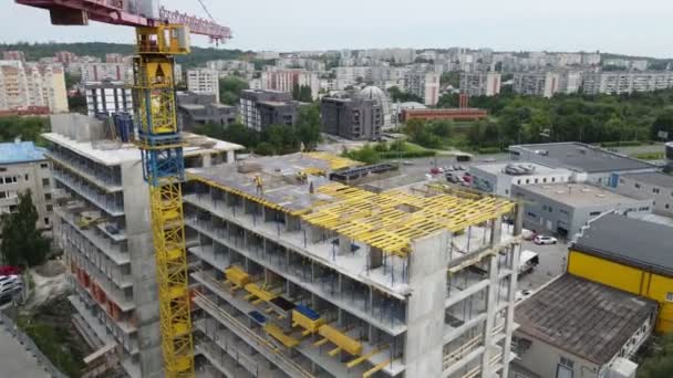 Vista aérea de la obra. desarrollo urbano. — Vídeos de Stock