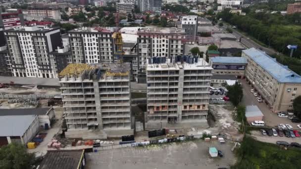 Vista aérea de la obra. desarrollo urbano. — Vídeo de stock