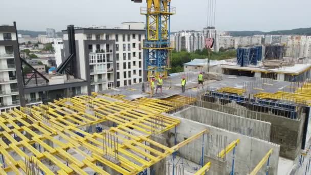 Luftaufnahme der Baustelle. Stadtentwicklung. — Stockvideo