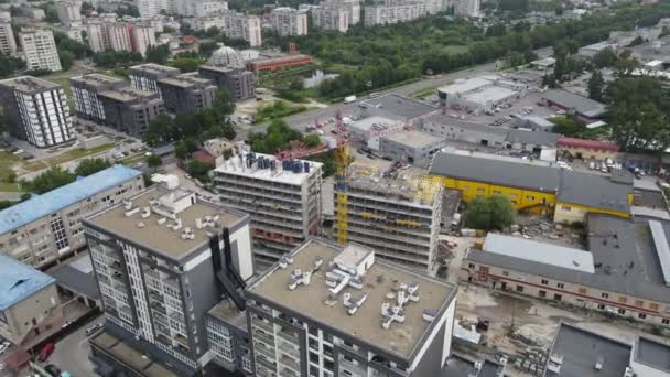 Vista aerea del cantiere. sviluppo urbano. — Video Stock