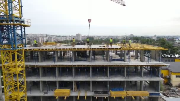 Vista aerea del cantiere. sviluppo urbano. — Video Stock