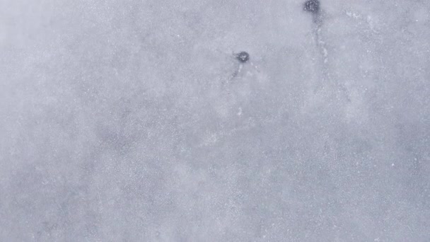 İnsansız hava aracı buz gölü üzerinde ilerliyor. — Stok video