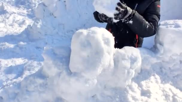 눈 요새를 짓는 아이 — 비디오