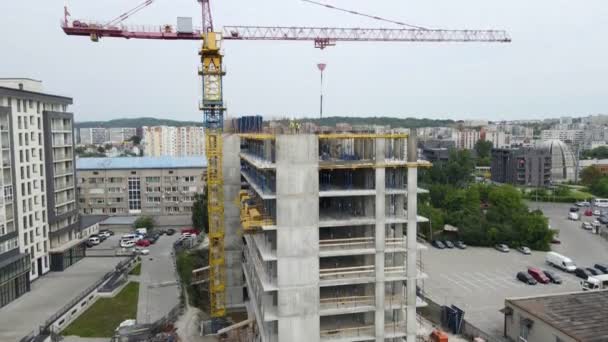 Vista aerea del cantiere. sviluppo urbano. — Video Stock