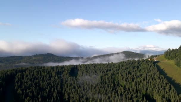 Antenn utsikt över bergen på solig sommardag — Stockvideo