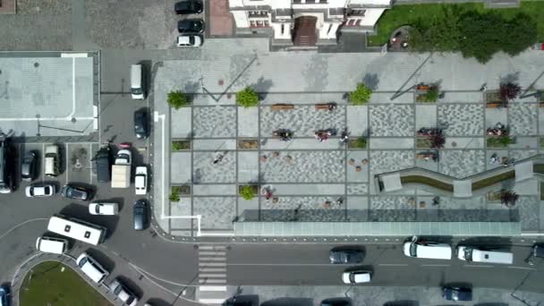 Vista aérea do parque público da cidade — Vídeo de Stock
