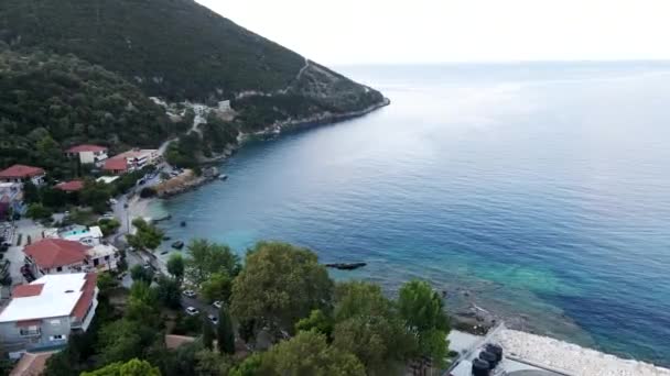 Vista aérea da ilha de greece lefkada — Vídeo de Stock