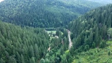 Havadan görünümü Karpat Dağları