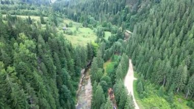 Havadan görünümü Karpat Dağları