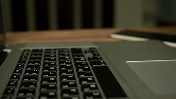 Bilgisayar klavyesinde yazan kadın elleri — Stok video