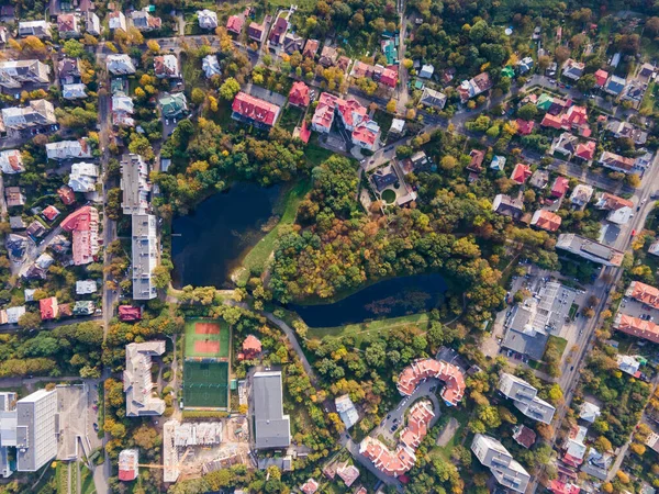 Letecký Pohled Pohled Podzimní Město Ptáci Pohled — Stock fotografie