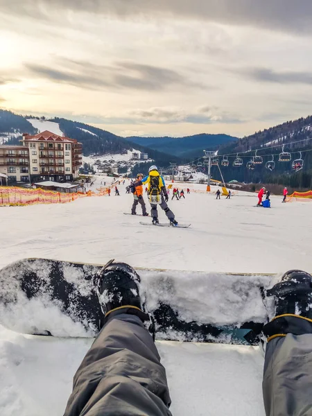 Snowboard Konzept Auf Der Schanze — Stockfoto