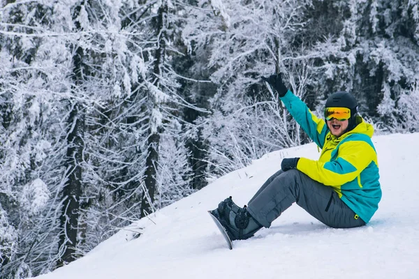 Correa Hombre Snowboard Actividades Deportivas Invierno Estación Esquí —  Fotos de Stock